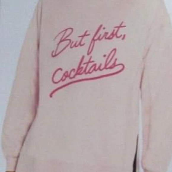 COPY - NWT Wild Fox Sweatshirt "But first, Cocktails" Size Xtra Small. - Picture 2 of 2